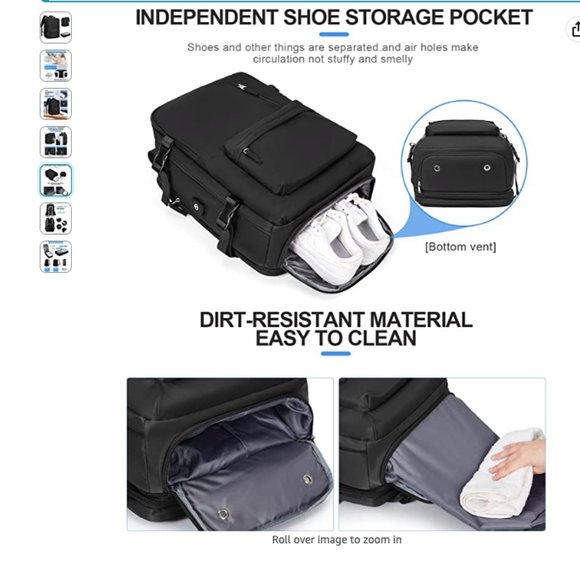 Travel Backpack Laptop Expandable Flight Carry on Waterproof 17inch Laptop Bag main image 4